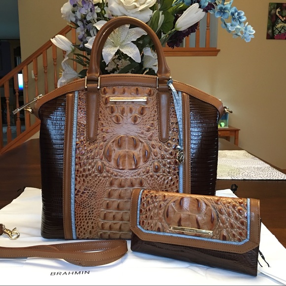 Brahmin Handbags - Brahmin Toasted Almond Garrone Duxbury & Wallet